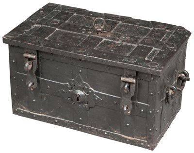 Lot 111 - German Wrought-Iron Strong Box 17th Century Of...