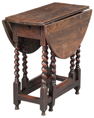 Lot 157 - English Walnut Joined Gate-Leg Table Late 17th...