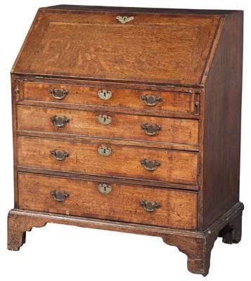 Lot 196 - George III Oak Slant-Front Desk 18th Century...