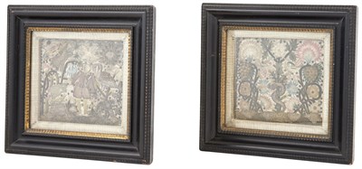 Lot 141 - Pair of Jacobean Silk and Metallic Thread...