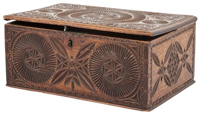 Lot 131 - Scandinavian Carved Mahogany Box 18th Century...