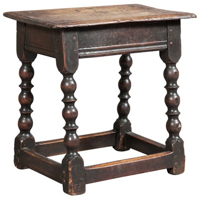 Lot 151 - English Oak Joined Stool 17th Century and...