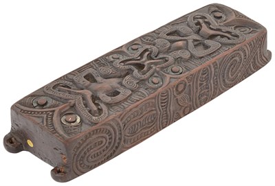 Lot 212 - Papa Hou, Maori Treasure Carved Hardwood Wood...