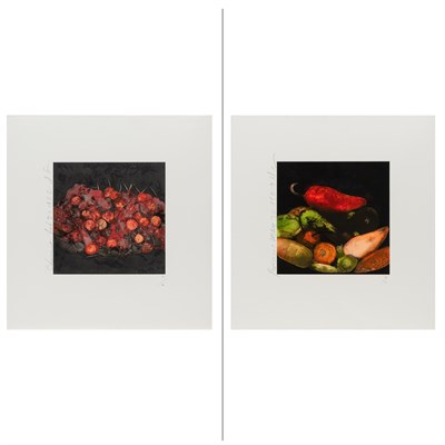 Lot 166 - Donald Sultan (b. 1951) CHERRIES; PEPPERS Two...