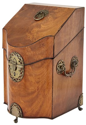 Lot 262 - George III Brass-Mounted Mahogany Knife Box...