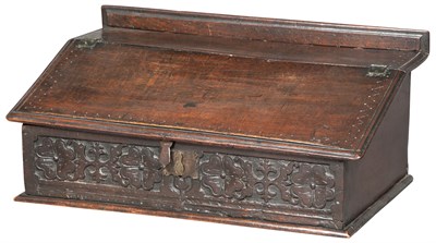 Lot 240 - English Oak Boarded Desk Box Late 17th century...