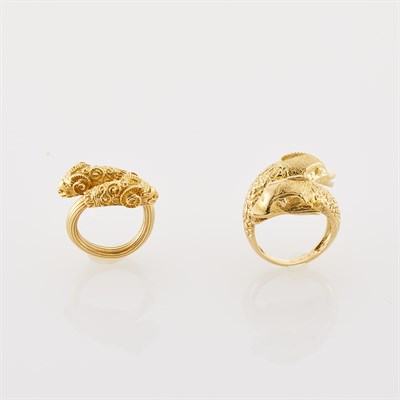 Lot 16 - Two Gold Animal Rings