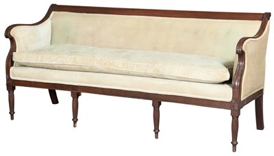 Lot 257 - Late Federal Mahogany Upholstered Sofa Height...