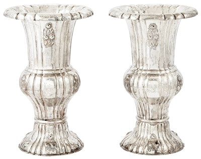 Lot 226 - Pair of Austro-Hungarian Silver Vases Height...