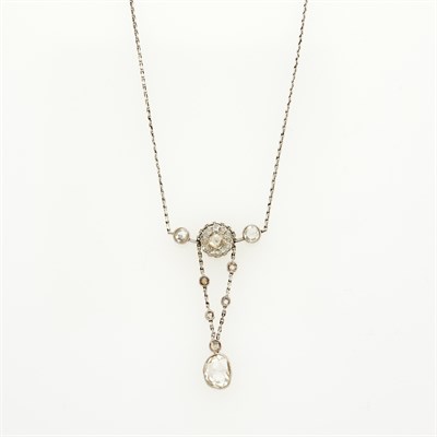 Lot 129 - Platinum and Diamond Lavaliere
