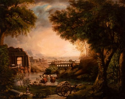 Lot 39 - Follower of Claude Lorrain Cows Watering in a...