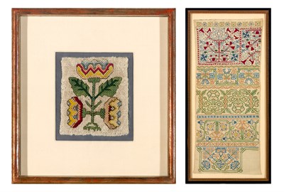 Lot 224 - English Embroidered Square Slip 17th century...