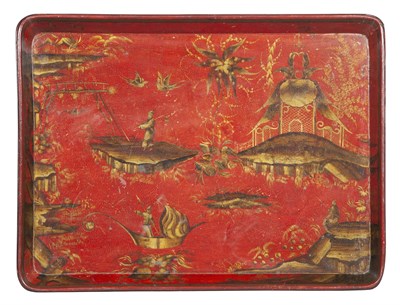 Lot 261 - George III Red-Japanned and Parcel-Gilt Papier-...