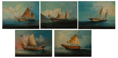 Lot 55 - Chinese School 19th Century Sailboats in Open...
