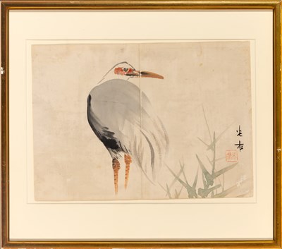 Lot 157 - Chinese School Shore Bird Ink and color on...