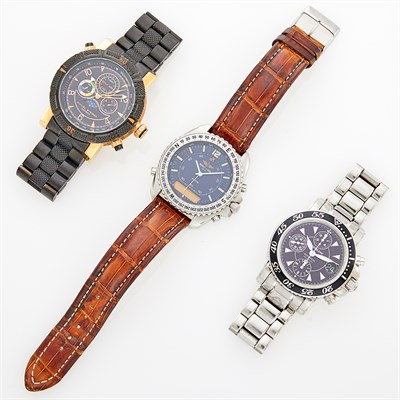 Lot 161 - Three Daniel Steiger 'Equinox', Breitling and Montblanc Wristwatches