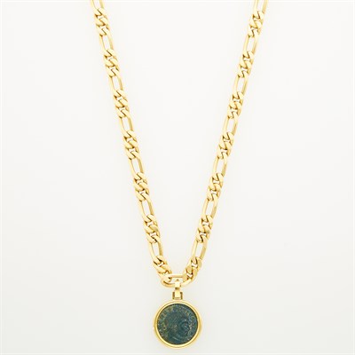 Lot 5 - Gold Chain Necklace with Gold and Ancient Coin Enhancer