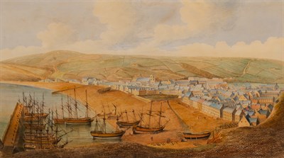 Lot 7 - British School circa 1800 View of Whitehaven,...