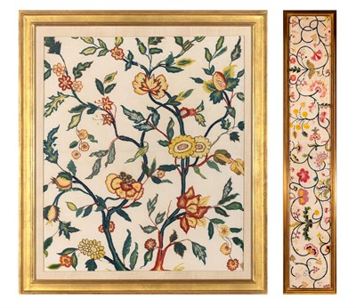 Lot 251 - Embroided Floral Panel American, circa...