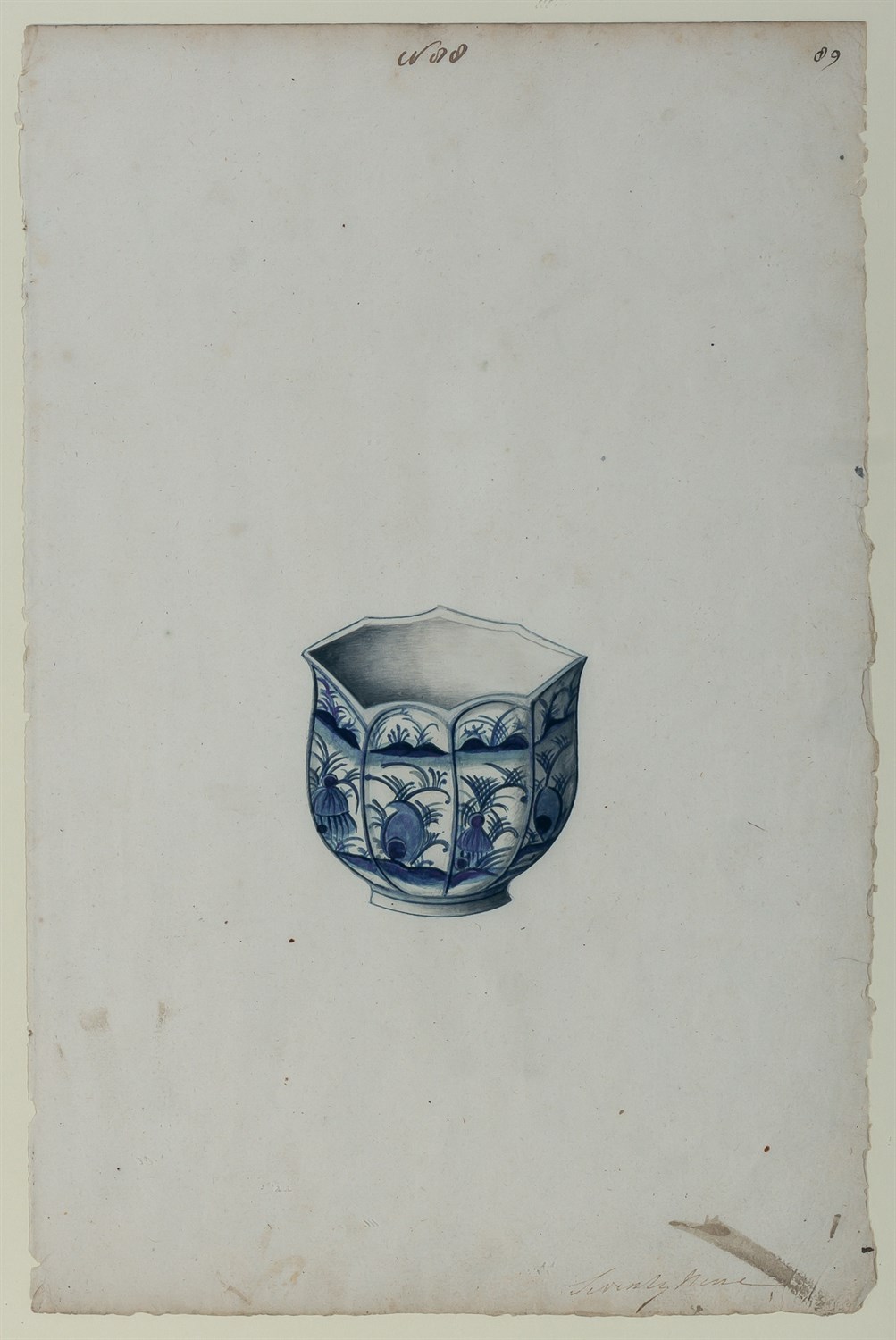 Lot 58 - Chinese School circa 1750 Polygonal Blue and...