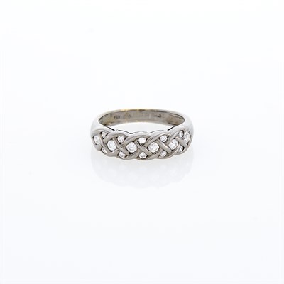 Lot 97 - Blackened Gold and Diamond Band Ring