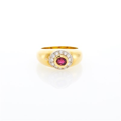 Lot 77 - Gold, Ruby and Diamond Ring