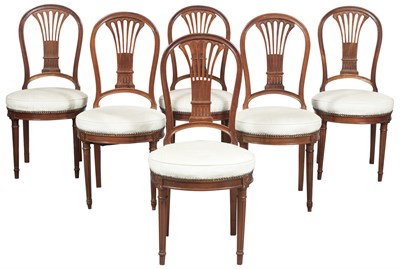 Lot 56 - Set of Six Louis XVI Style Mahogany Dining...