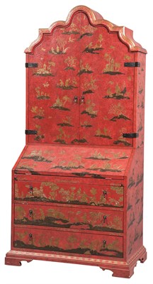 Lot 78 - Queen Anne Style Red and Gilt-Japanned...