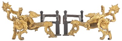 Lot 80 - Pair of Louis XV Style Ormolu Dragon-Form...