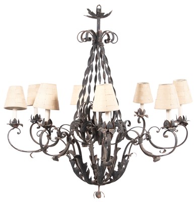Lot 268 - Continental Wrought-Iron Eight-Light...