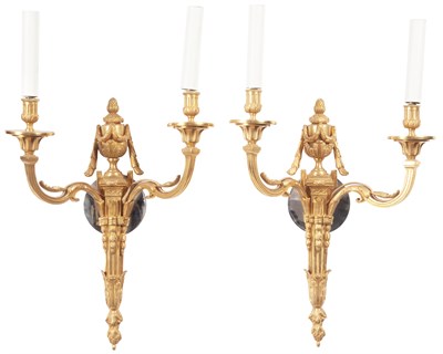 Lot 71 - Pair of Louis XVI Style Gilt-Bronze Two-Light...