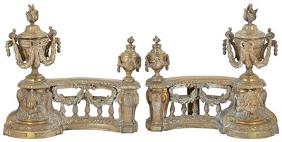 Lot 18 - Pair of Louis XVI Style Gilt-Bronze Chenets...