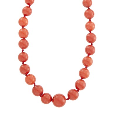Lot 77 - Oxblood Coral Bead Necklace
