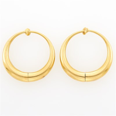 Lot 1 - Pair of Gold Hoop Earclips