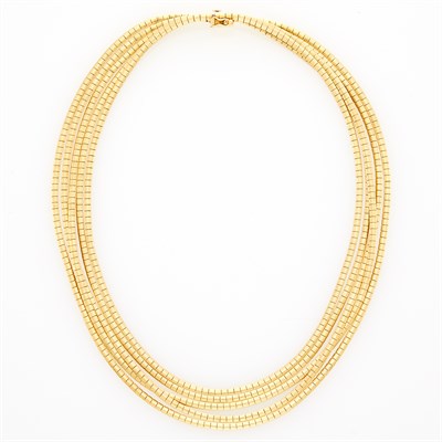 Lot 21 - Five Strand Gold Necklace