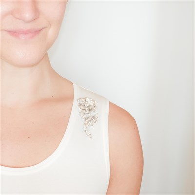 Lot 37 - Platinum and Diamond Flower Brooch
