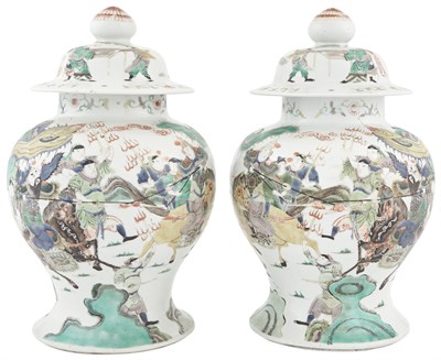 Lot 248 - A Pair of Chinese Famille Verte Enameled...