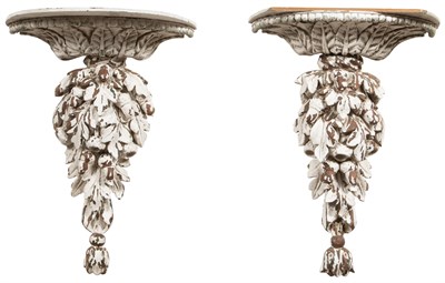 Lot 210 - Pair of Neoclassical Style Painted Wall...