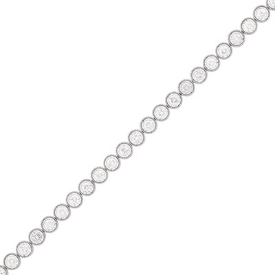 Lot 1049 - White Gold and Diamond Bracelet