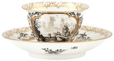 Lot 59 - Meissen Porcelain Black and Gilt Decorated...