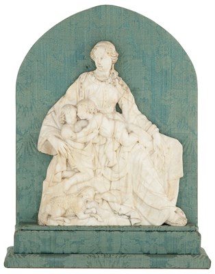Lot 30 - Continental Alabaster Group of the Madonna and...