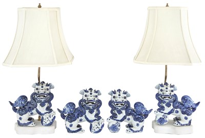 Lot 40 - Set of Four Blue and White Decorated Ceramic...