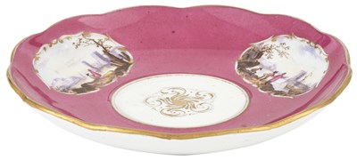 Lot 94 - Meissen Porcelain Magenta Ground Saucer 19th...