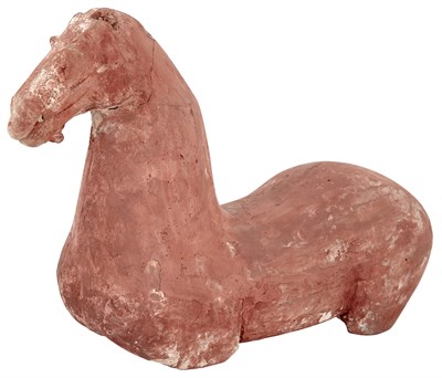 Lot 85 - Chinese Pottery Head and Torso of a Horse Han...