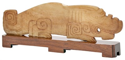 Lot 62 - An Archaistic Chinese Beast-Form Jade Plaque...