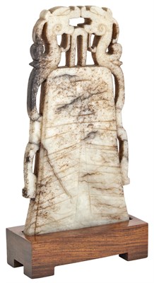 Lot 64 - An Archaistic Chinese Jade Bell-Form Plaque...