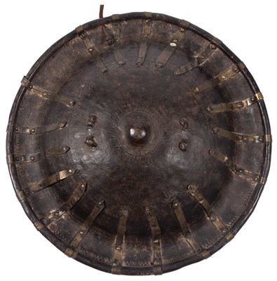 Lot 234 - African Leather and Brass-Mounted Ceremonial...