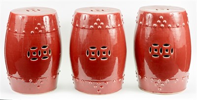 Lot 253 - Set of Three Chinese Style Oxblood Glazed...