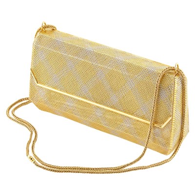 Lot 27 - Bulgari Two-Color Gold Evening Purse with Carrying Chain