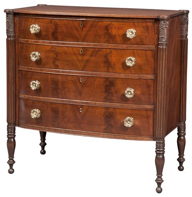 Lot 258 - Classical Mahogany Bowfront Chest of Drawers...